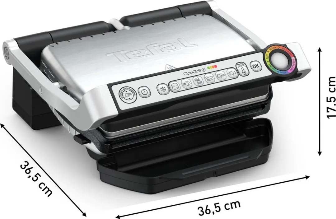 Tefal OptiGrill GC714D Contactgrill 2000W - 3 Sandwiches - Roestvrijstaal