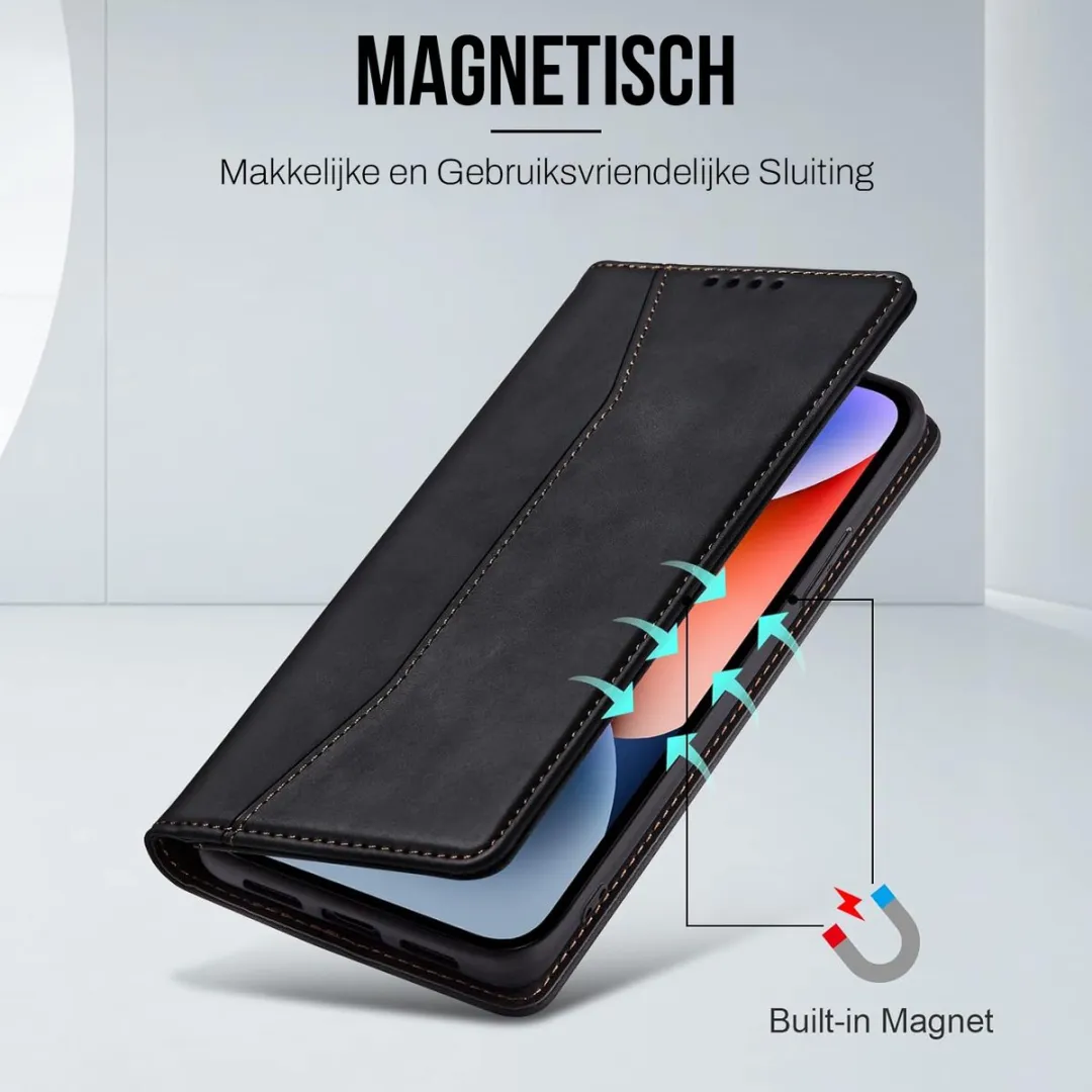 Nuvex iPhone 14 Hoesje met Pasjeshouder - Zwart - 2 Pasjes