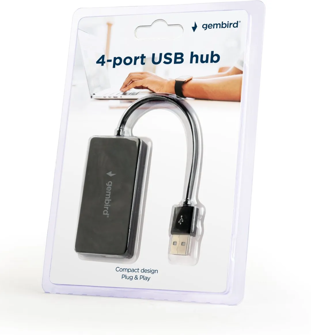 Gembird USB Hub GMB-UHB-U2P4-03 - 4 Poorten - 0,15m - Zwart
