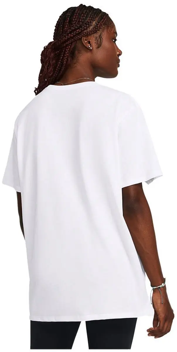 Under Armour Campus Oversize Dames T-Shirt - Wit/Zwart - afbeelding 2 van 6