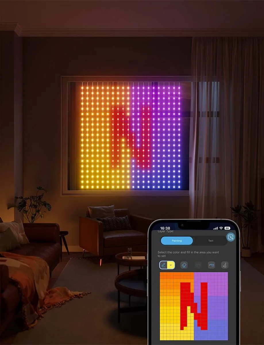 Govee Curtain Lights Netflix LED Gordijnverlichting 1,5x1,5m - Transparant - afbeelding 6 van 6