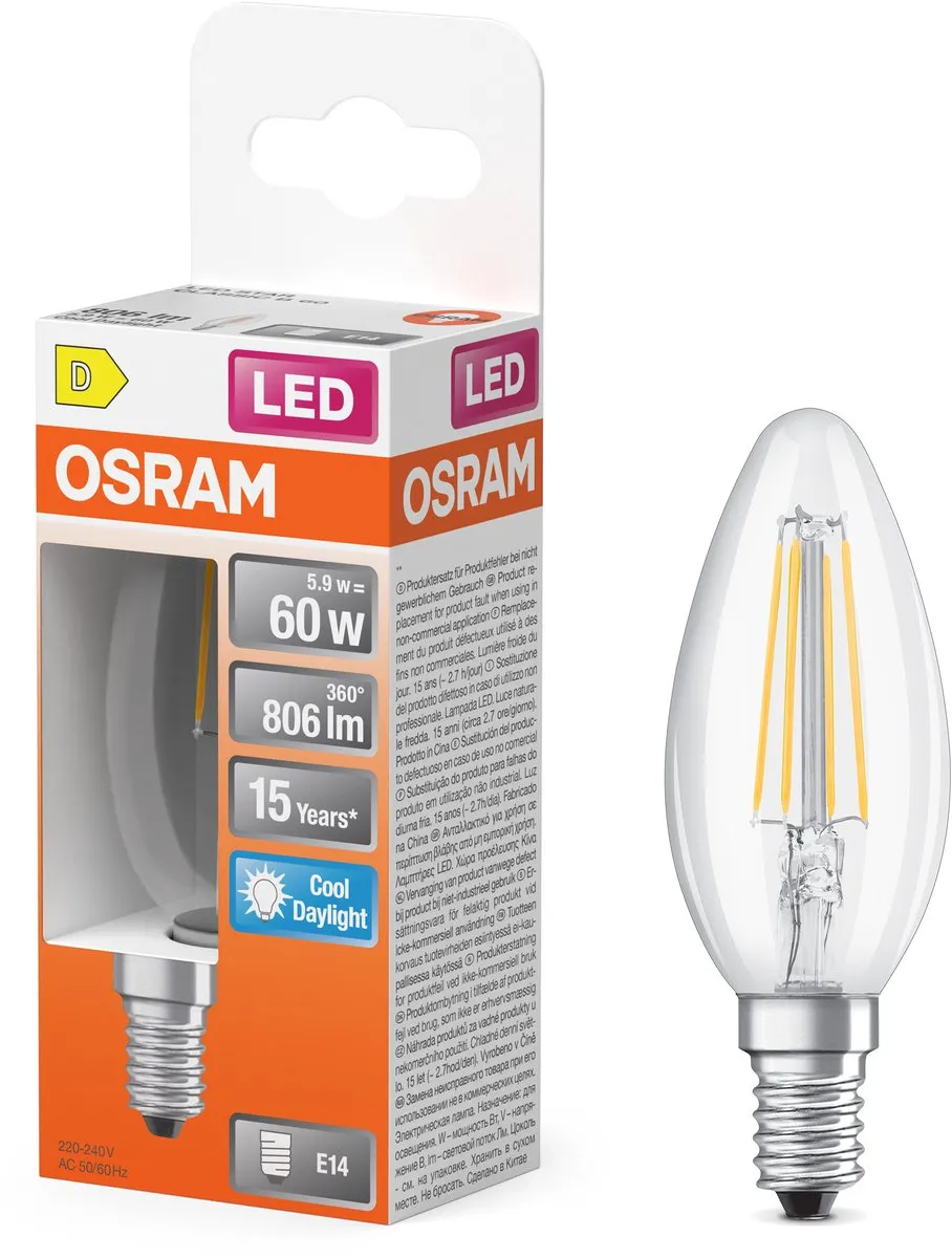 Osram LED Star Mini Candle E14 5.9W 6500K - Helder - afbeelding 3 van 6