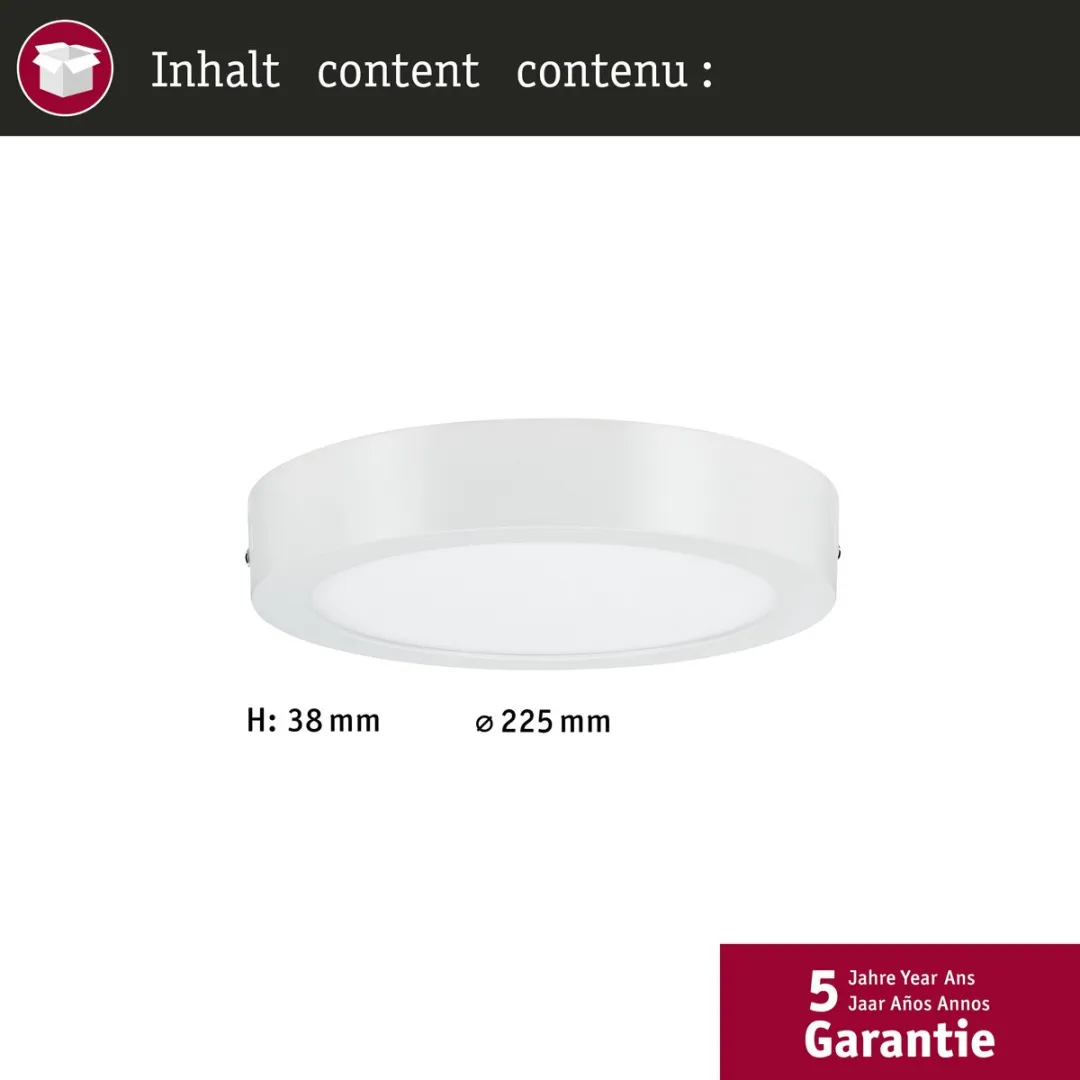Paulmann LED-paneel Lunar Rond 225mm 12,5W 1140lm - afbeelding 6 van 6
