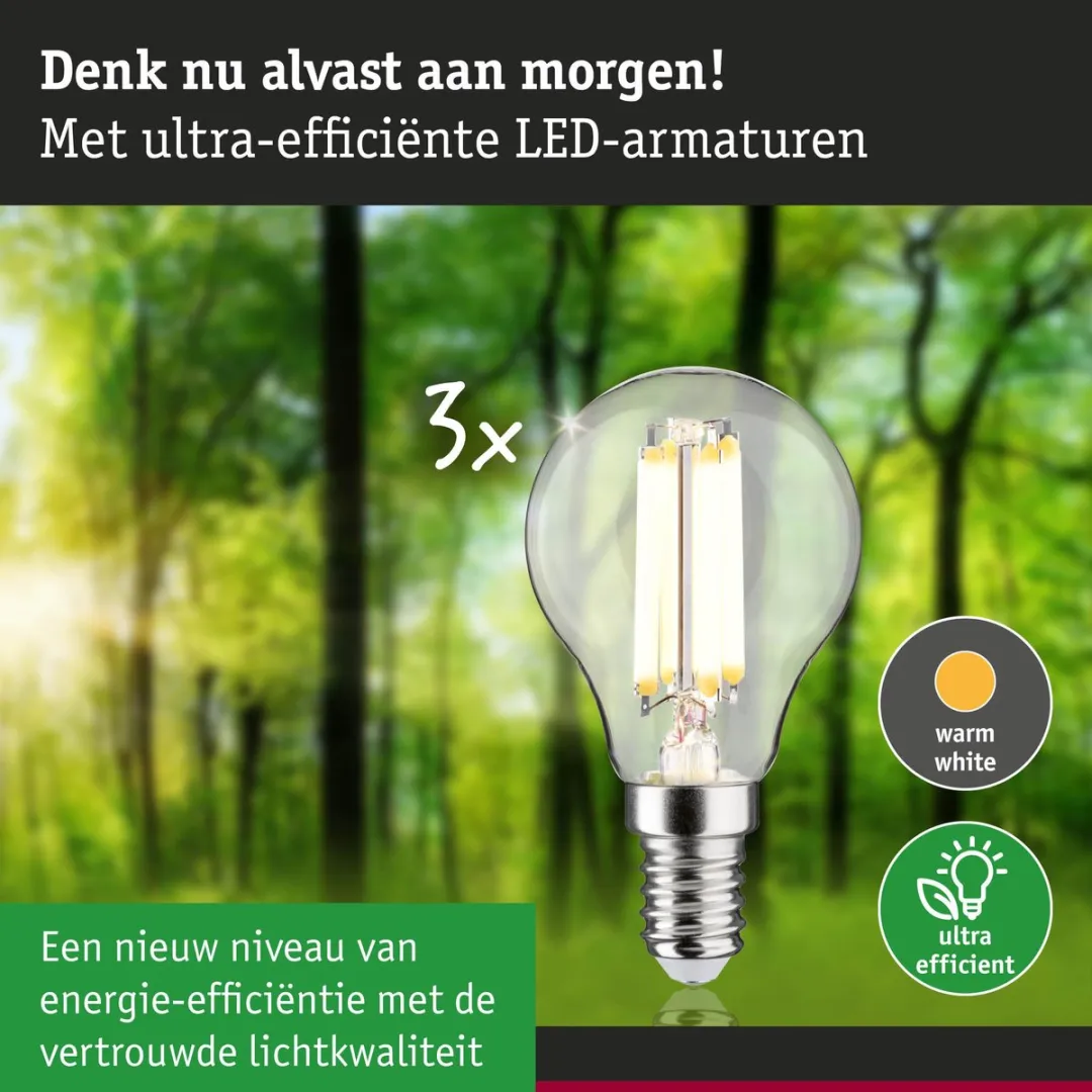 Paulmann Eco-Line LED Kogellamp E14 2,5W 525lm 3000K - Set van 3 - afbeelding 6 van 6