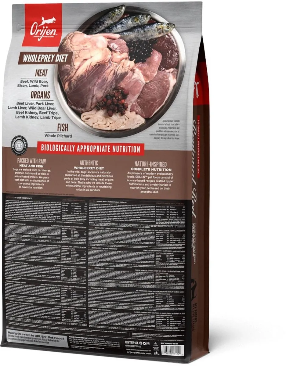 Orijen Whole Prey Regional Red Dog Hondenvoer 11.4kg