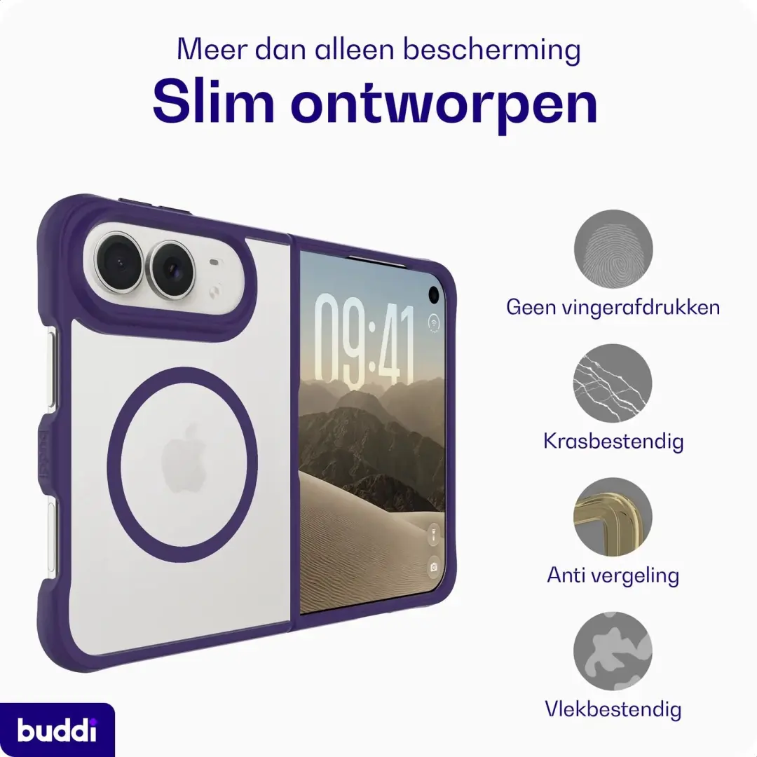 Buddi Hybrid Hoesje iPhone Duo - MagSafe - Paars - afbeelding 6 van 6
