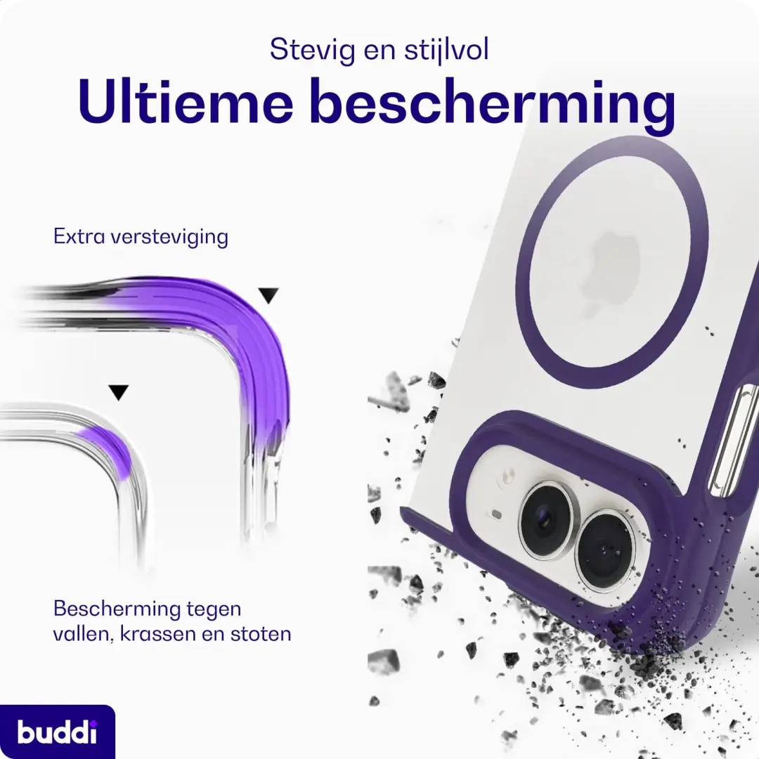 Buddi Hybrid Hoesje iPhone Duo - MagSafe - Paars - afbeelding 2 van 6
