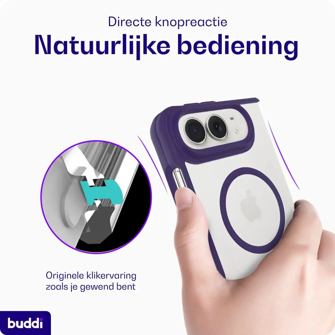 Buddi Hybrid Hoesje iPhone Duo - MagSafe - Paars - afbeelding 3 van 6