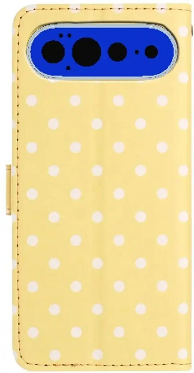 Google Pixel 11 Pro Portemonnee Hoesje Polka Dot - 3 Pasjes - Geel - afbeelding 6 van 6