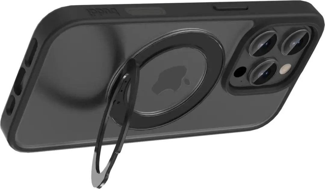 Buddi Frost Hoesje iPhone 16 Pro - MagSafe - Mat Zwart - afbeelding 4 van 6