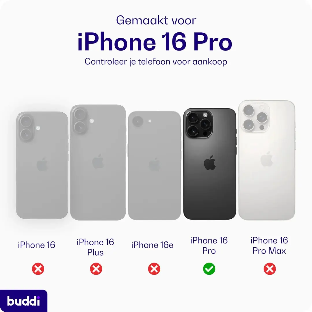 Buddi Frost Hoesje iPhone 16 Pro - MagSafe - Mat Zwart - afbeelding 3 van 6