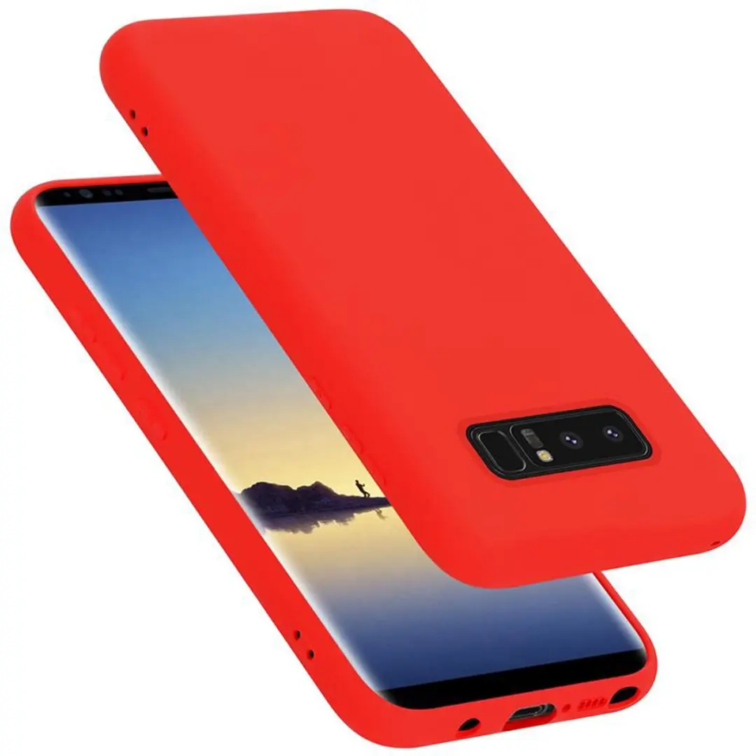 Cadorabo Hoesje geschikt voor Samsung Galaxy NOTE 8 in LIQUID ROOD