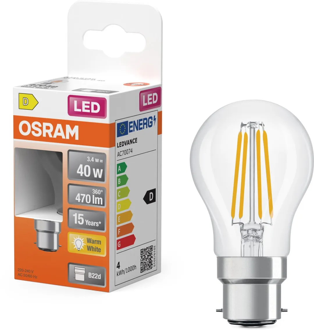 Osram LED Star Globe P40 Filament 3,4W 470lm B22d - Warm wit