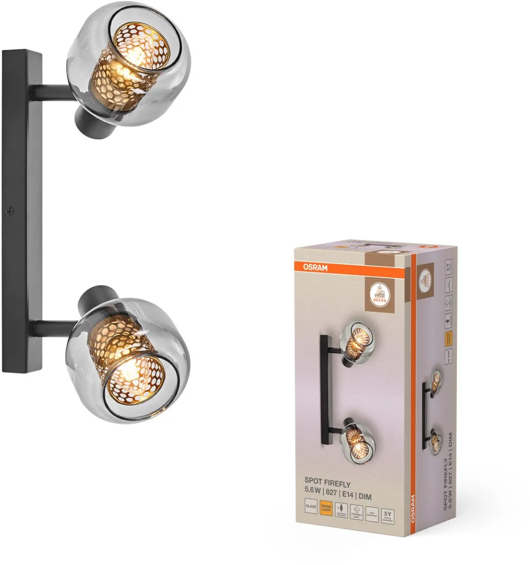 Osram Decor Spot Firefly E14 2x2.8W 500lm - Zwart