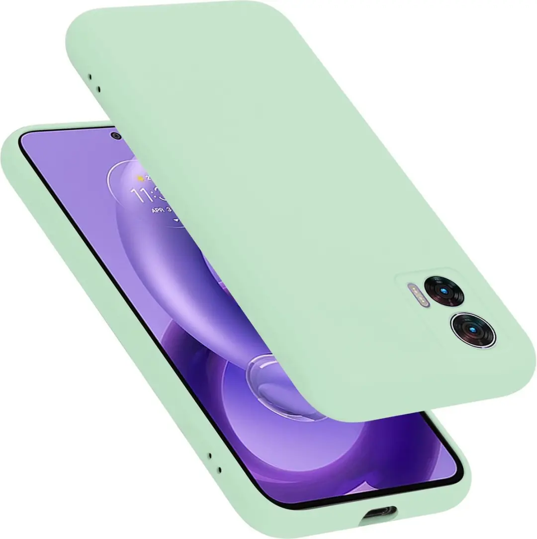 Cadorabo Hoesje geschikt voor Motorola EDGE 30 NEO in LIQUID LICHT GROEN