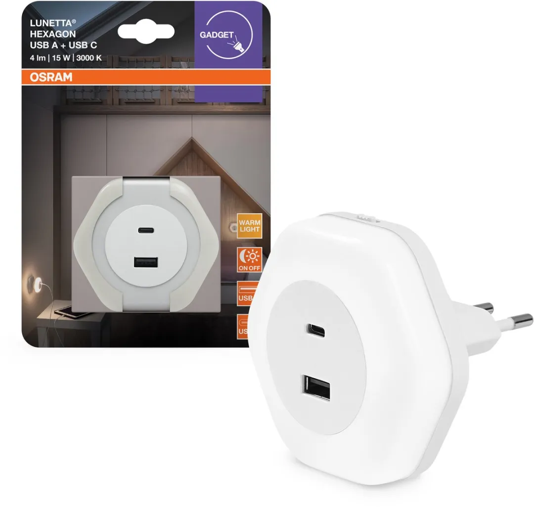 Osram Lunetta Hexagon Nachtlamp 5W Warm Wit