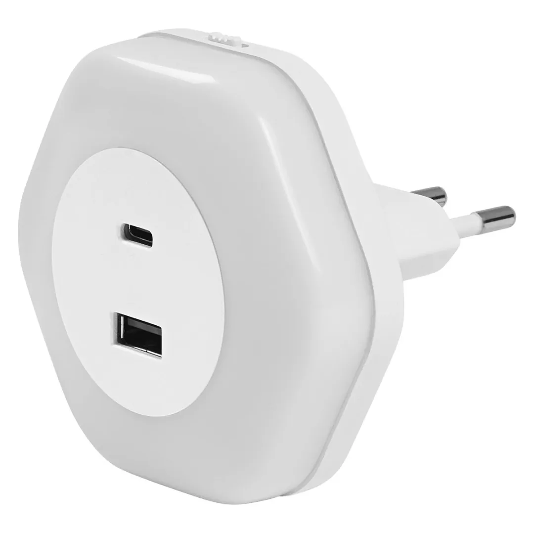 Osram Lunetta Hexagon Nachtlamp 5W Warm Wit - USB-A & USB-C