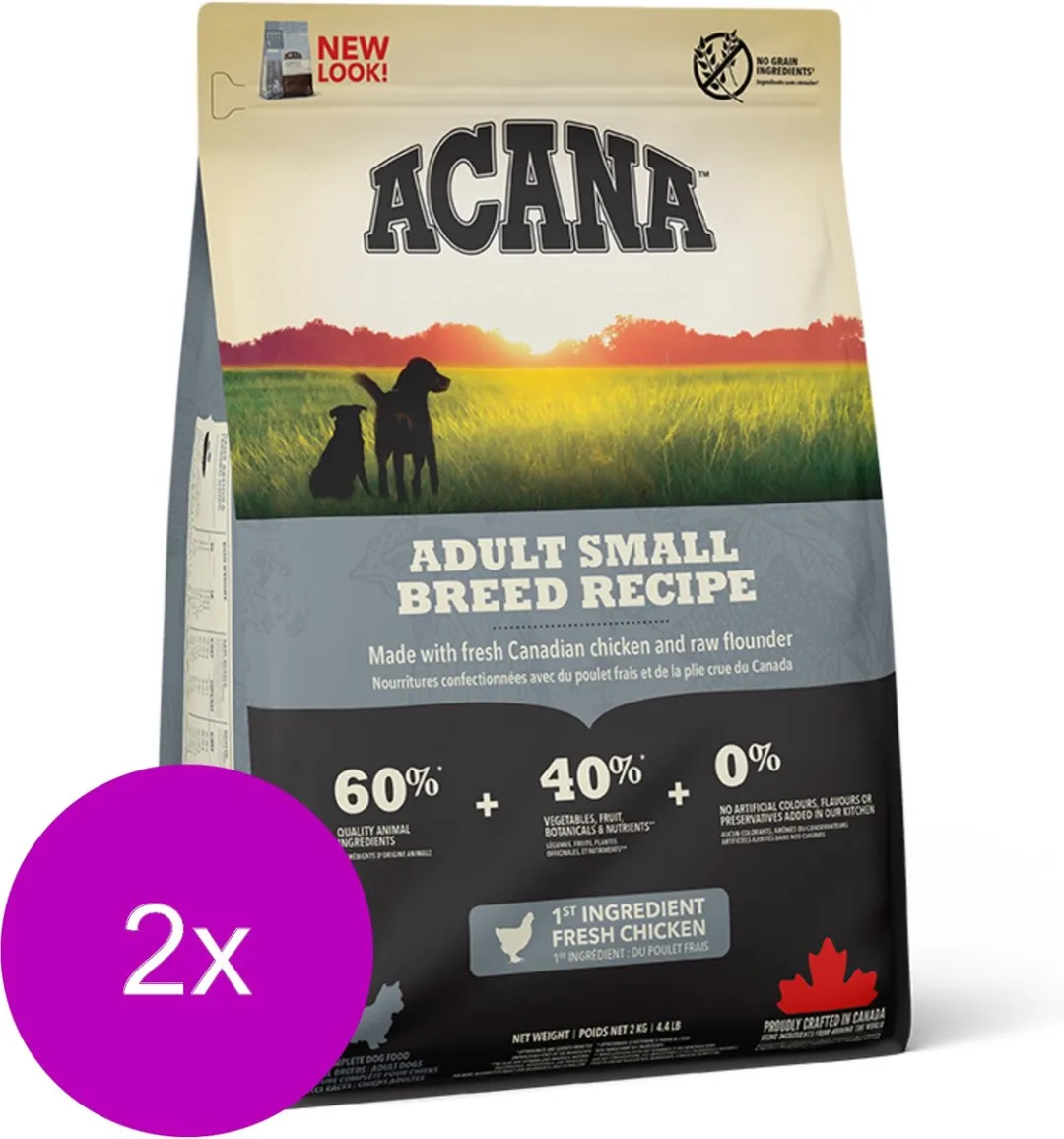 Acana Heritage Adult Small Breed Hondenvoer 2x2kg