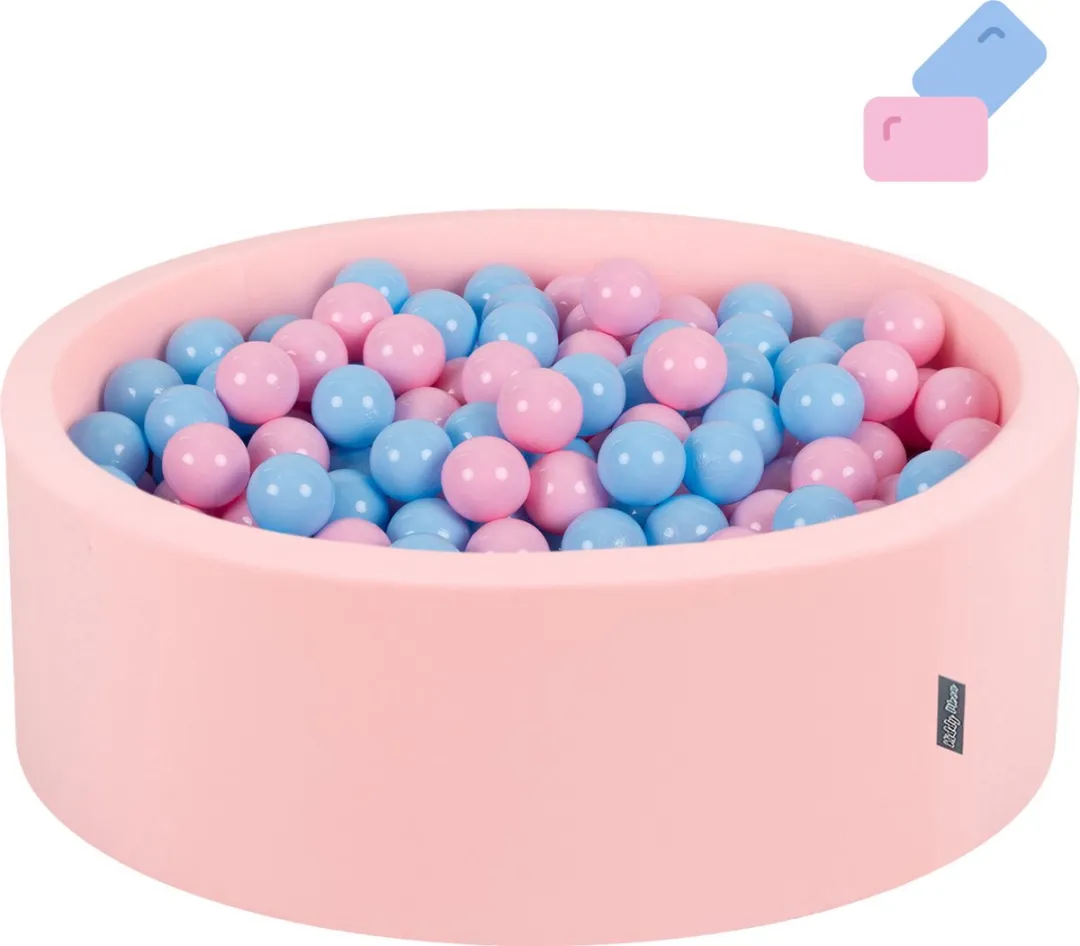 KiddyMoon Ballenbad 497178 - 200 Ballen ∅7cm 90x30cm - Poederroze/Babyblauw