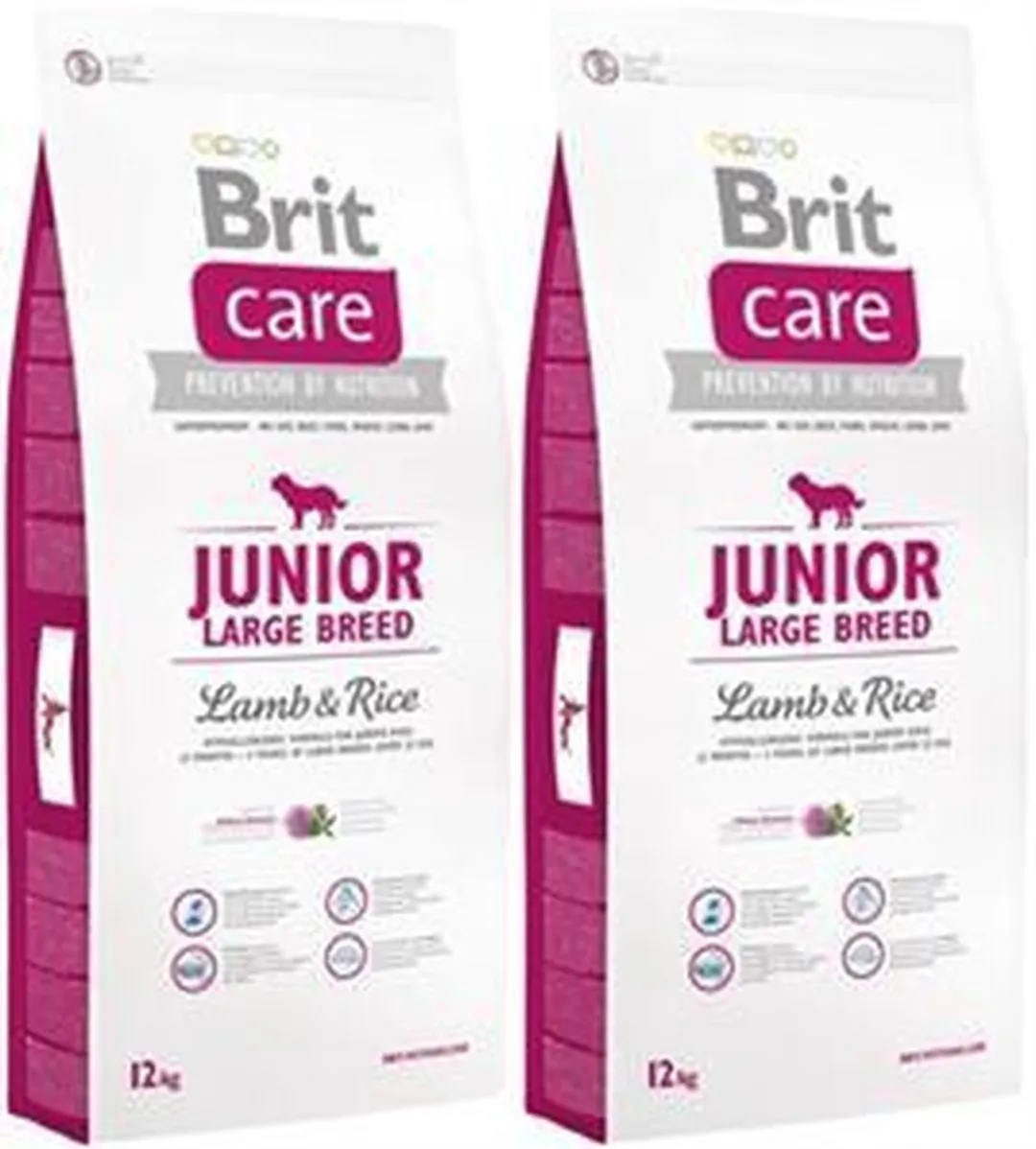 Brit Care Hypoallergeen Junior Large Breed Lam & Rijst - 24kg (2x12kg)