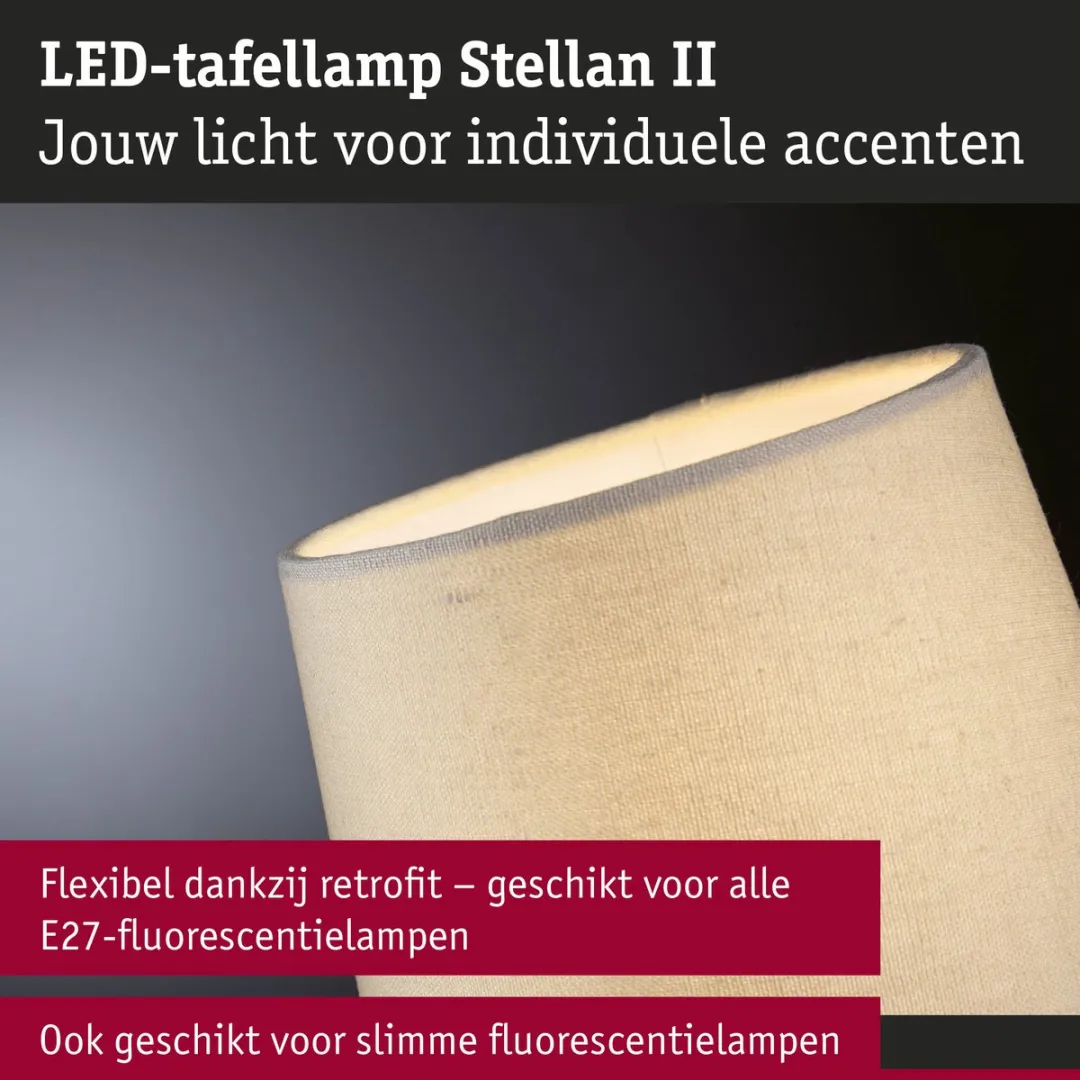 Paulmann Stellan II LED Tafellamp E27 20W - Crème