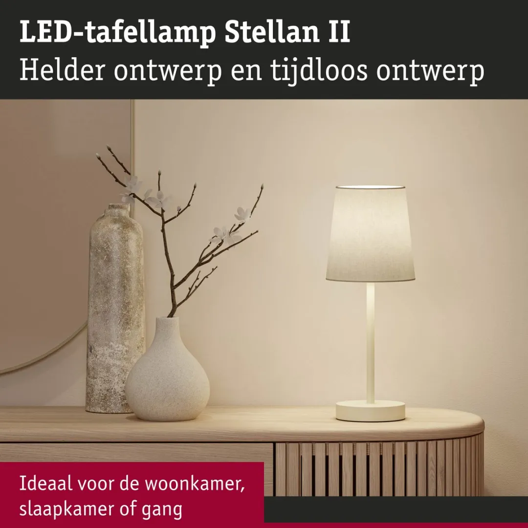 Paulmann Stellan II LED Tafellamp E27 20W - Crème