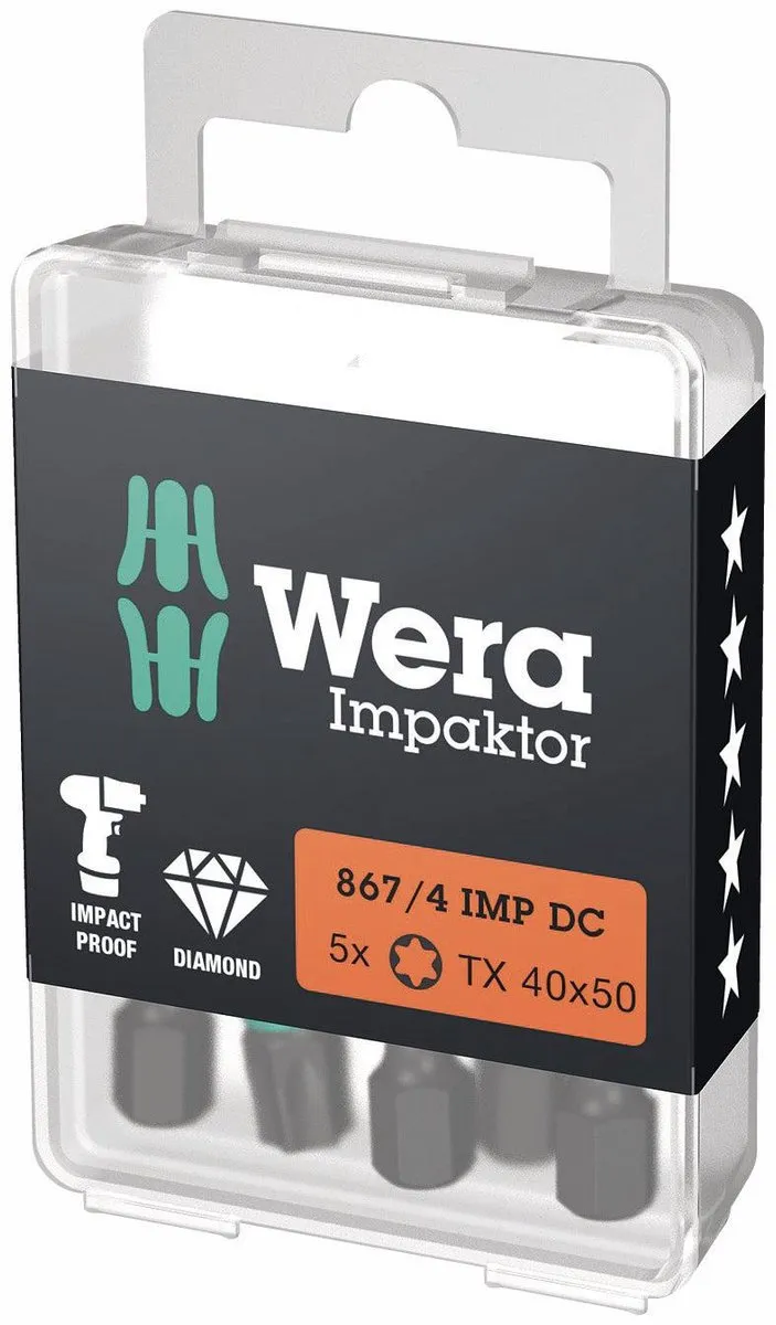Wera 867/4 Impaktor DC TX40 Bit - 5 Stuks