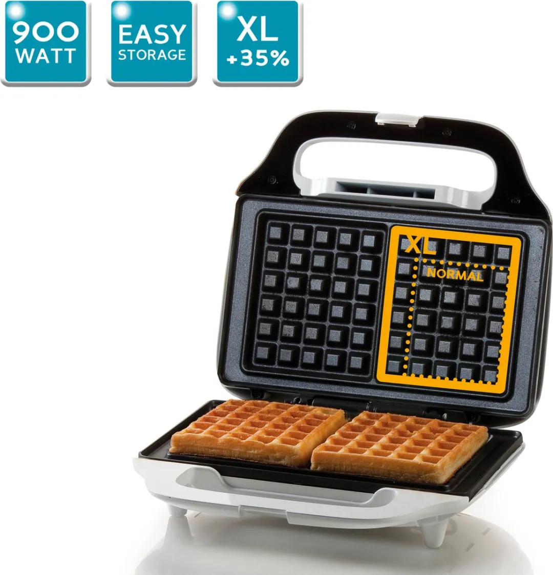 Domo DO9133W Wafelijzer XL 900W - 2 Platen - Wit