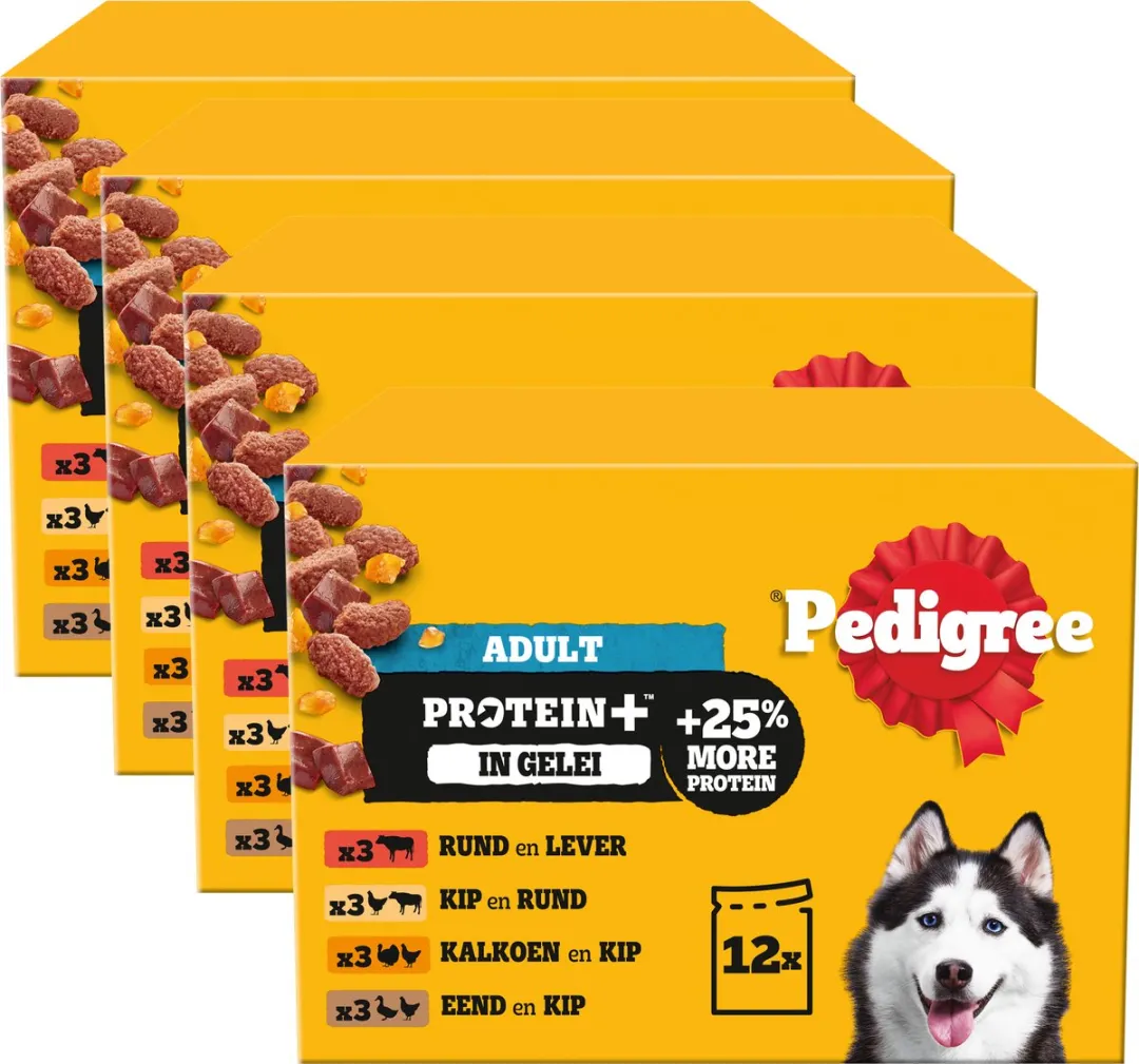 Pedigree Adult Maaltijdzakjes Proteïne+ Selectie 48x85g