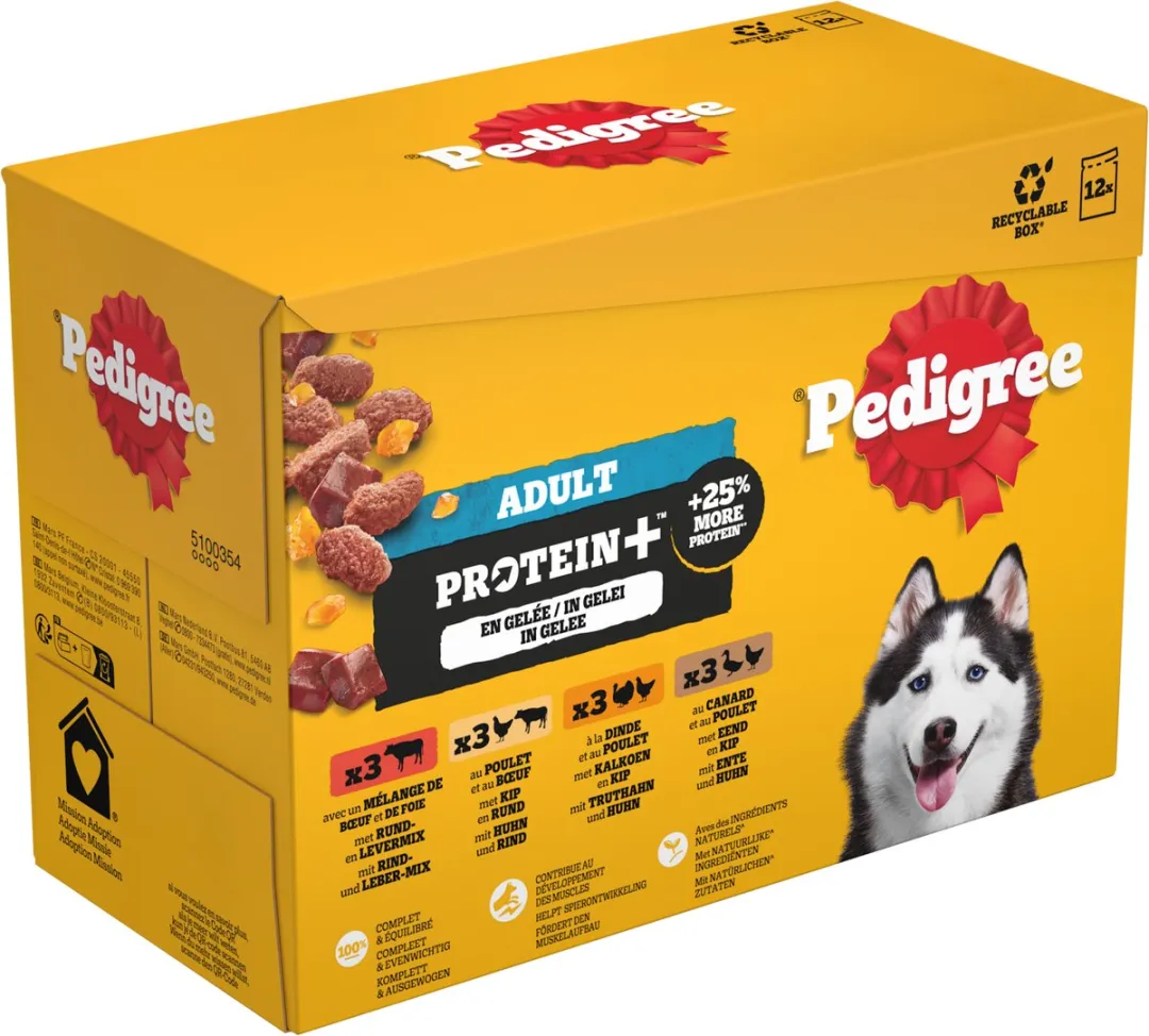 Pedigree Adult Maaltijdzakjes Proteïne+ Selectie 48x85g