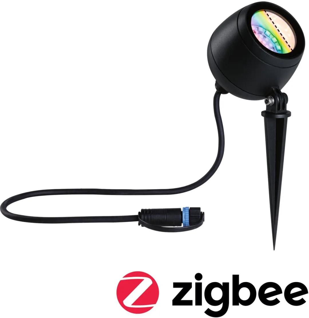 Paulmann Plug & Shine LED Tuinspot Kikolo Zigbee 3.0 RGBW+ 6,2W Antraciet