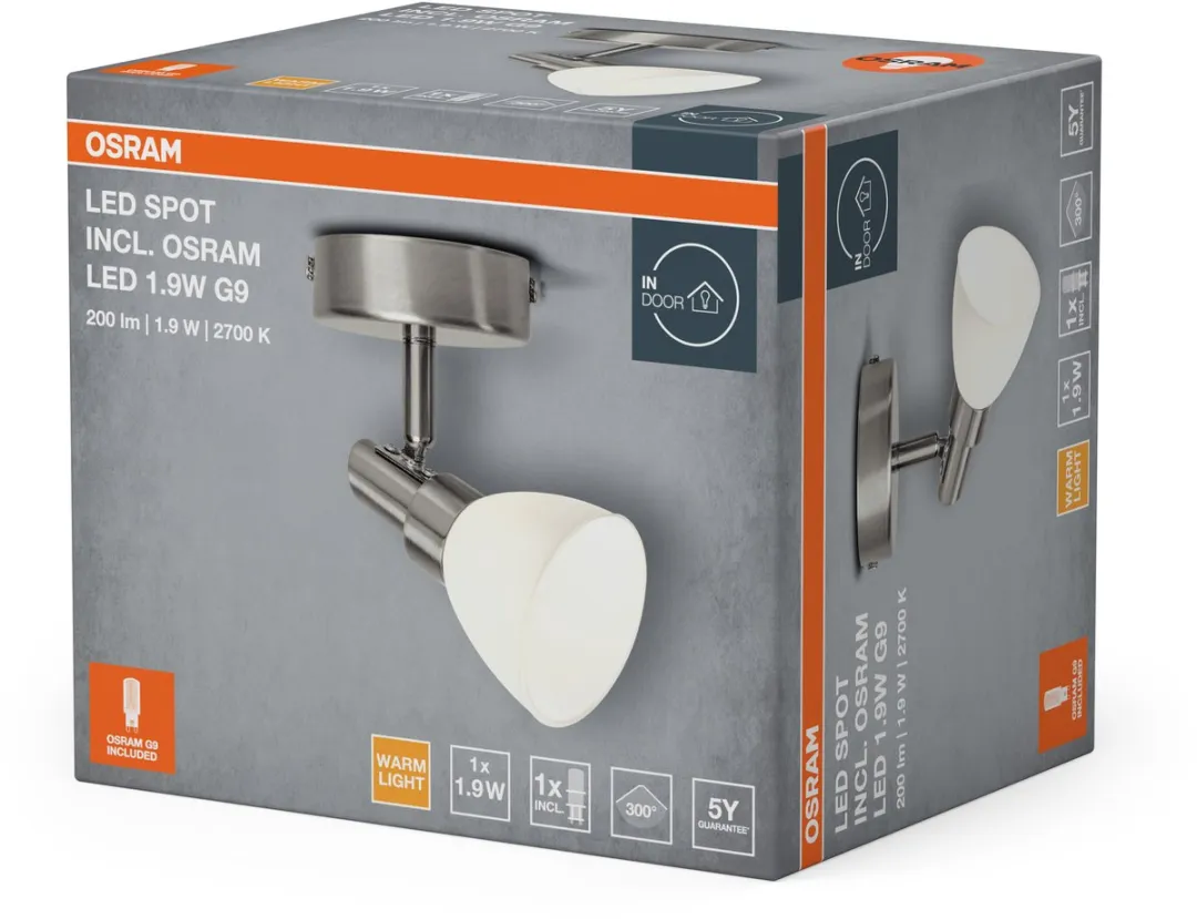Osram LED Spot G9 1.9W 2700K - Warm wit - Zilver