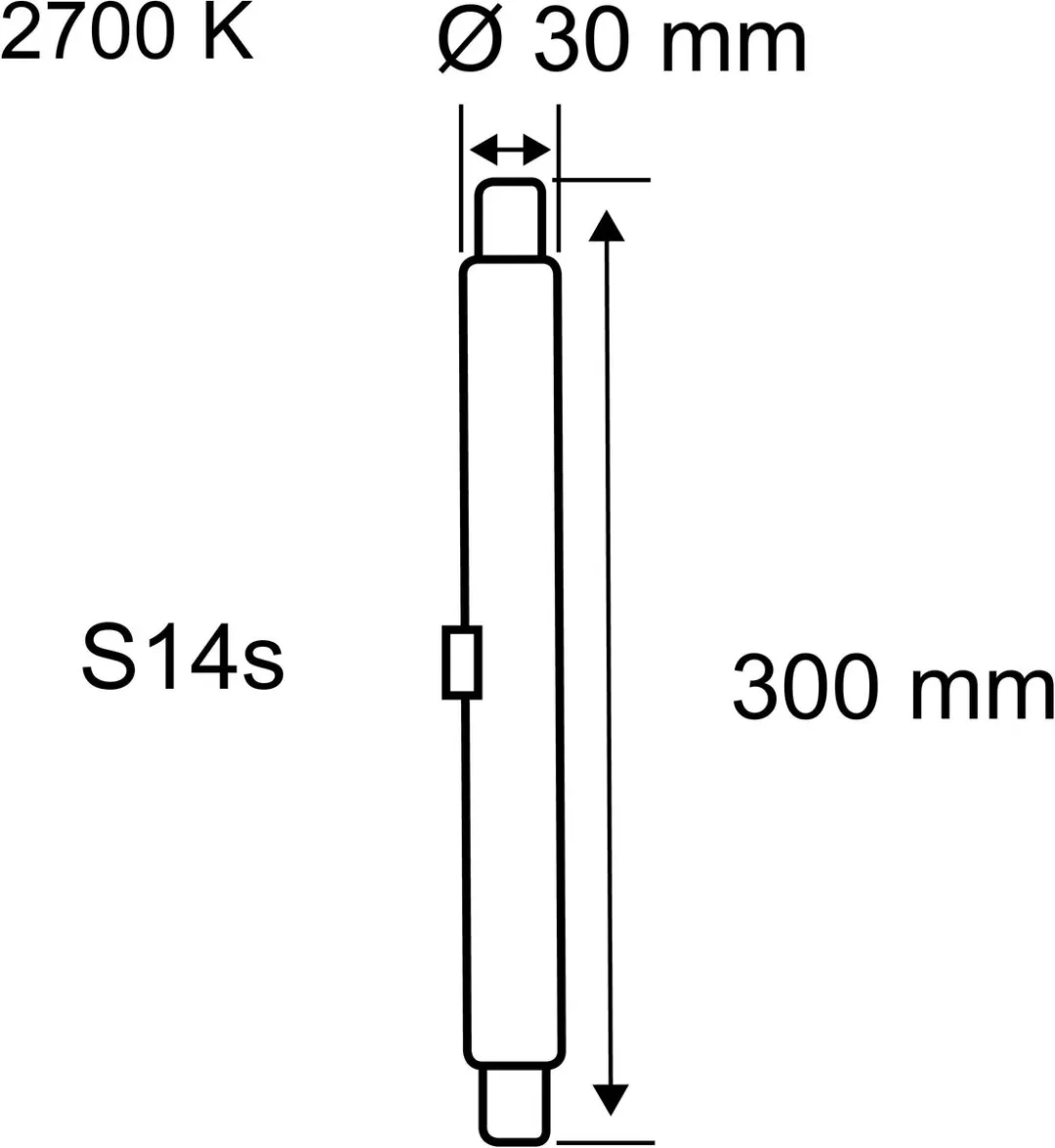 Paulmann LED-buis S14s 300mm 7W 650lm - Mat - 2700K - afbeelding 6 van 6