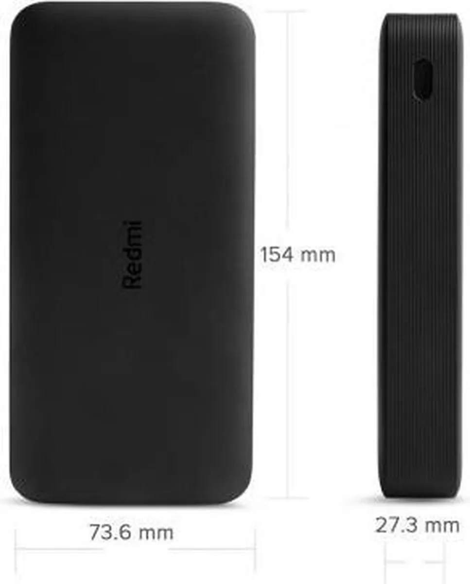 Xiaomi Redmi Powerbank 20000mAh VXN4304GL - 18W - 3x USB - Zwart
