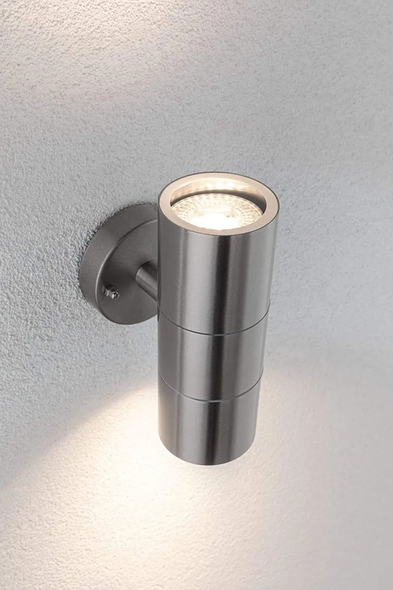 Paulmann Wandlamp Flame IP44 2x3.5W - Edelstaal geborsteld