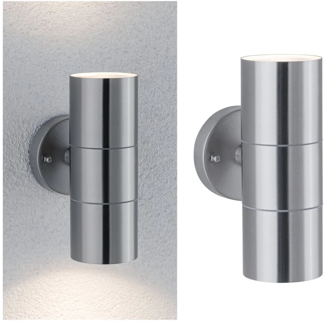 Paulmann Wandlamp Flame IP44 2x3.5W - Edelstaal geborsteld