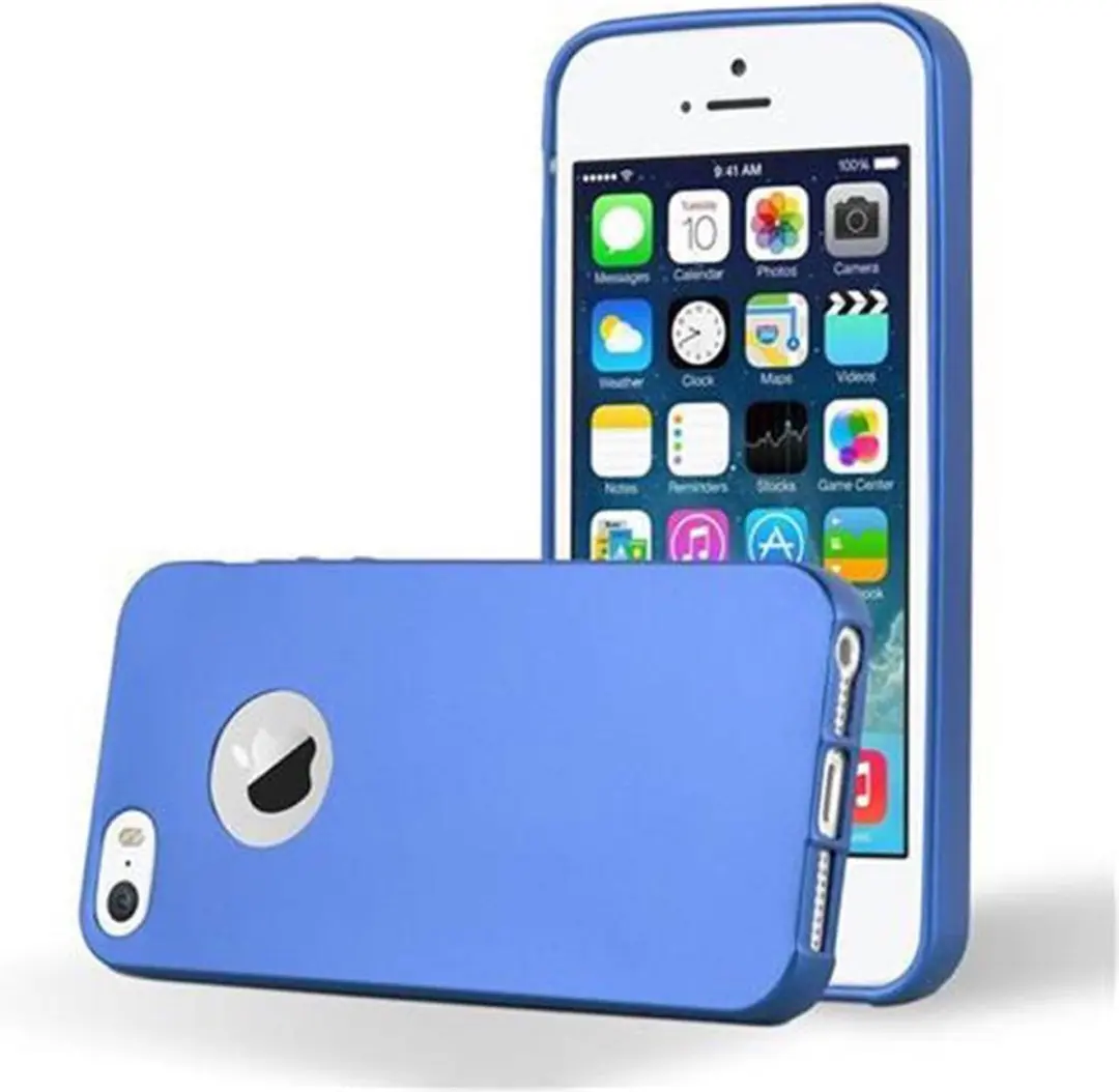 Cadorabo Hoesje geschikt voor Apple iPhone 5 / 5S / SE 2016 in METAAL BLAUW