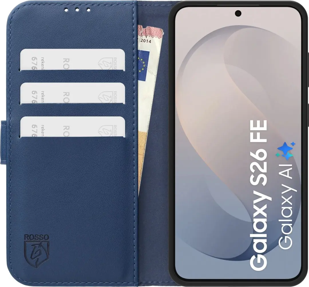 Rosso Element Modern Hoesje Samsung Galaxy S26 FE - Book Case - Blauw - afbeelding 4 van 5