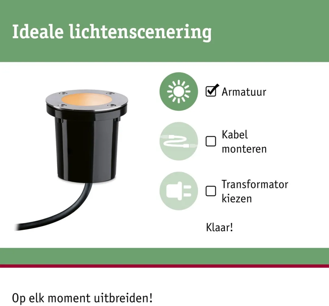 Paulmann Plug & Shine LED Grondinbouwlamp Zigbee 4,6W - Zwart - afbeelding 6 van 6