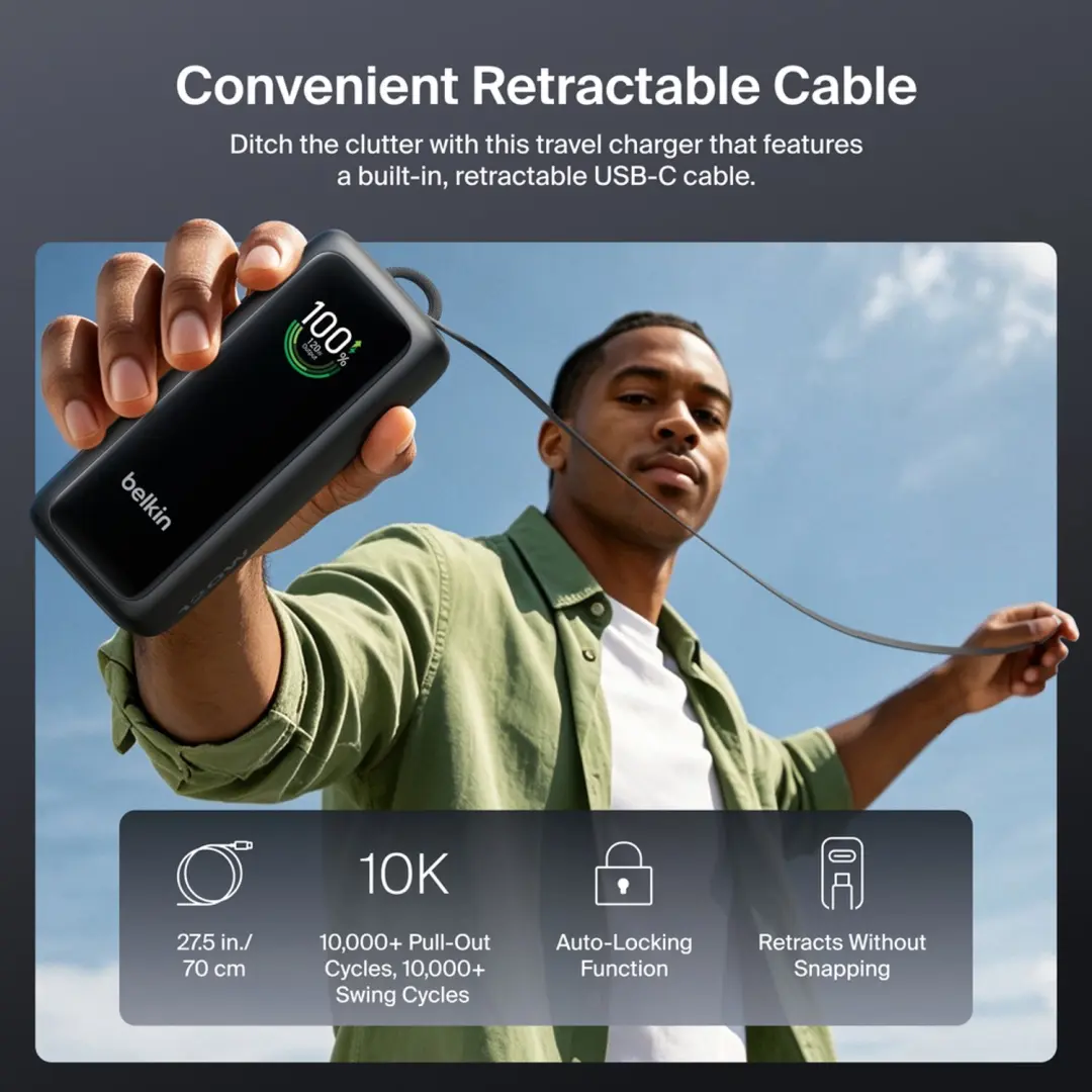 Belkin UltraCharge BPB042HQBK Powerbank 120W - Zwart - afbeelding 5 van 6