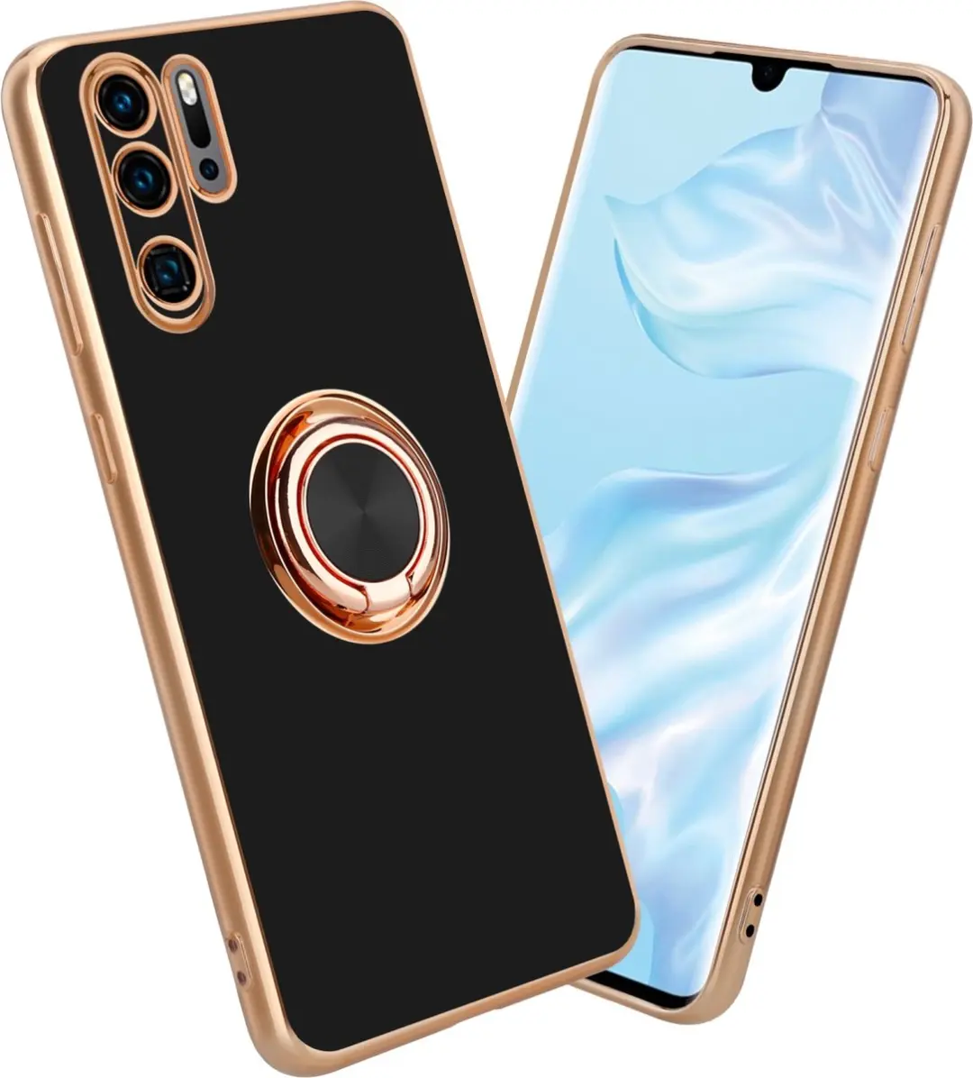 Cadorabo Hoesje geschikt voor Huawei P30 PRO in Glossy Zwart