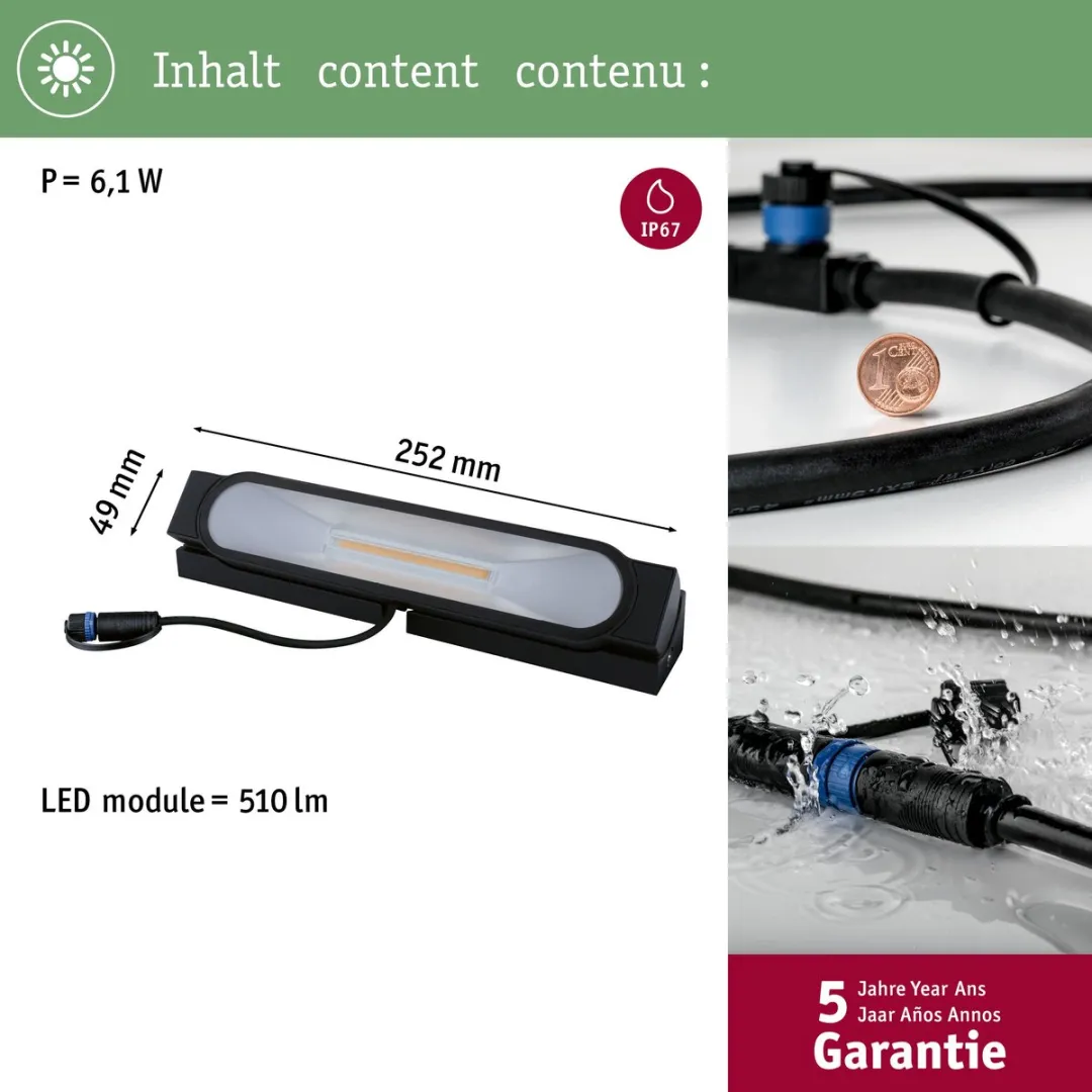 Paulmann Plug & Shine LED Wallwasher Ito 6,1W 3000K - Antraciet