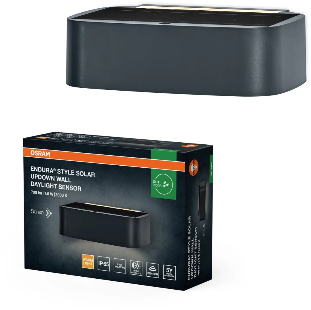 Osram Endura Style Solar Wandlamp 7,6W - Warm wit 3000K - IP65