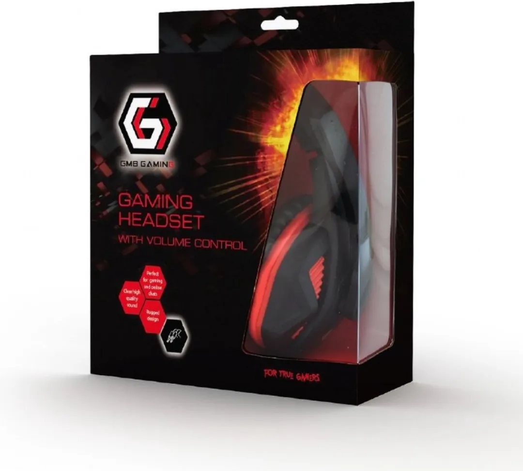Gembird GHS-03 Gaming Headset - Zwart/Rood - afbeelding 6 van 6