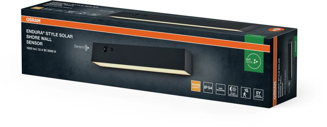 Osram Endura Style Solar Wandlamp Shore 12,4W - Donkergrijs