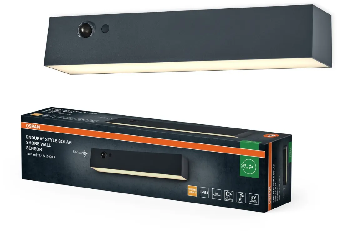 Osram Endura Style Solar Wandlamp Shore 12,4W - Donkergrijs