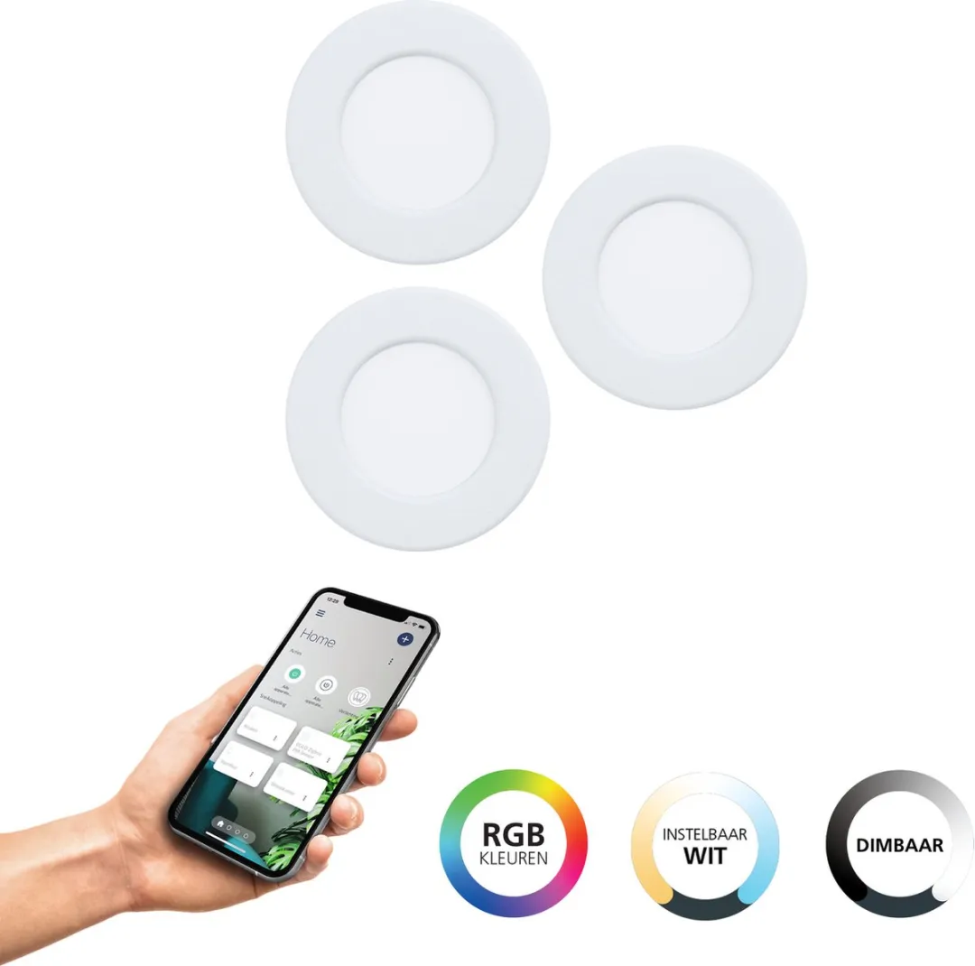 EGLO connect.z Fueva 6-Z Smart Inbouwspot Ø8.8cm