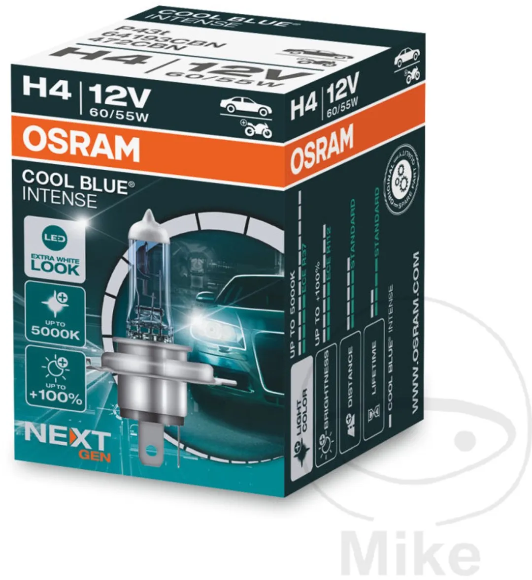 Osram Halogeenlamp H4 60/55W Cool Blue Intense 5000K