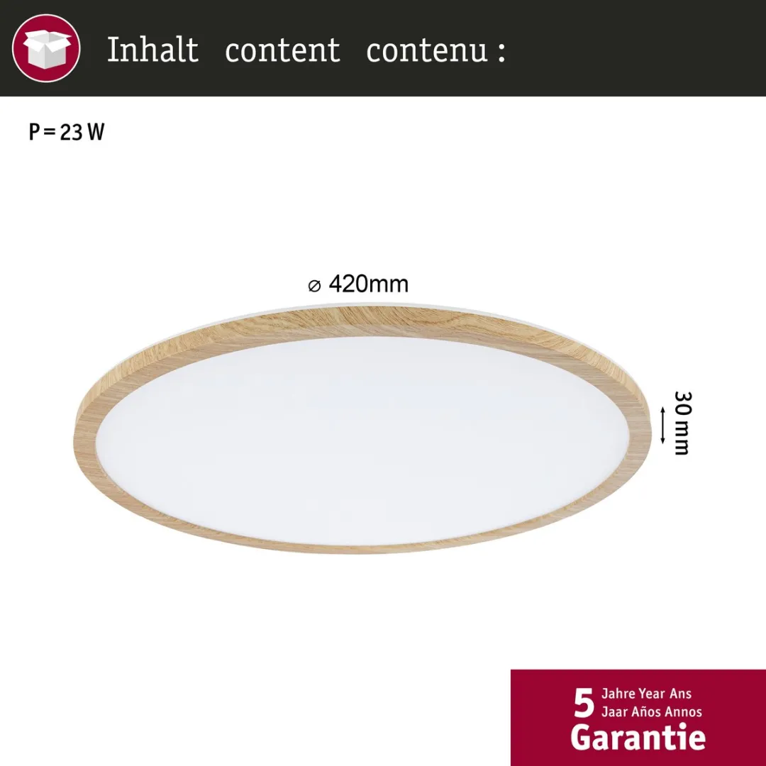 Paulmann Atria Shine LED-paneel 22W 42cm Houtlook - IP44