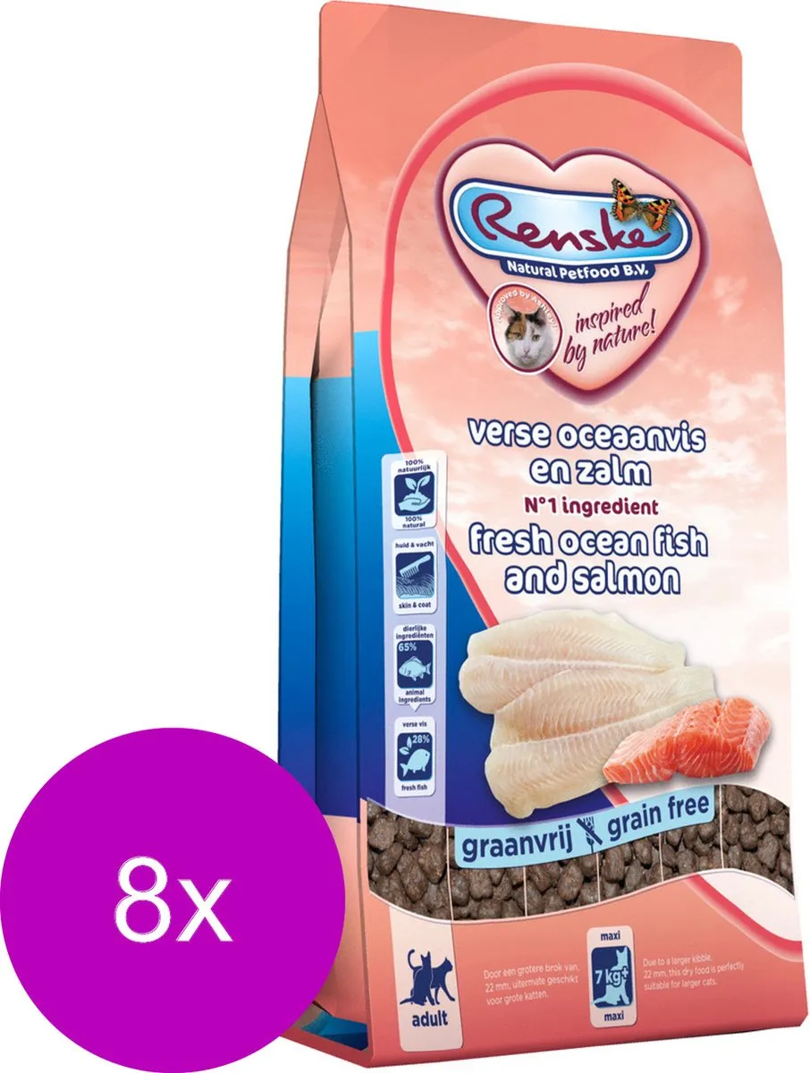 Renske Kat Adult Maxi Verse Zeevis & Zalm - 8 Stuks